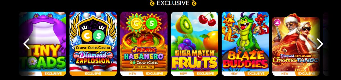 Crown Coins Casino game lobby from our original hands-on review